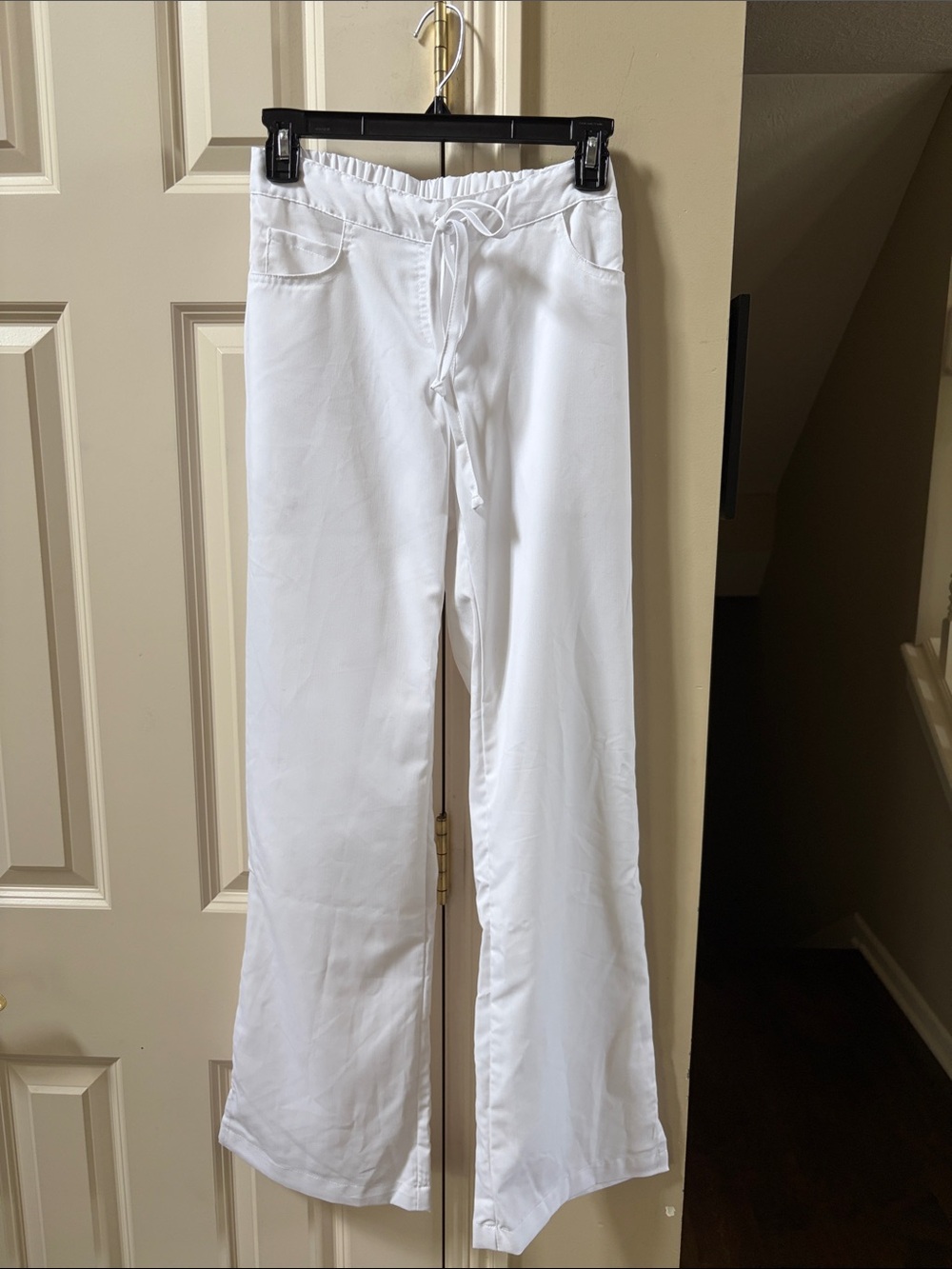 NWT Grey's Anatomy White Drawstring Boot-Cut Scrub Pants, XXS